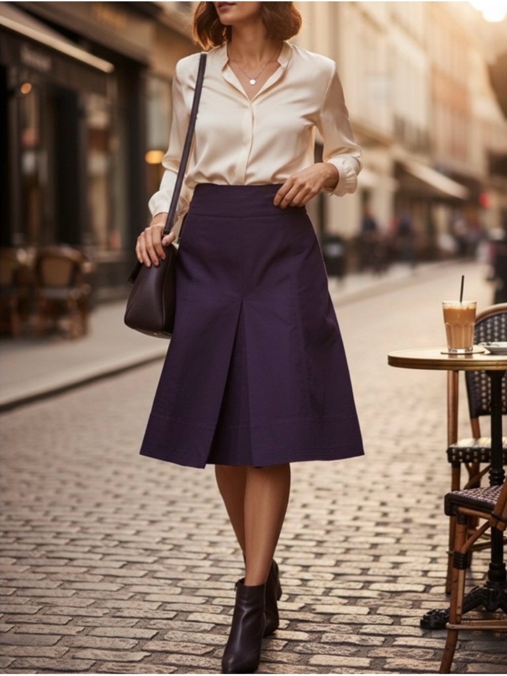 Classic A-Line Midi Skirt.